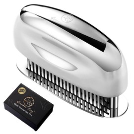 Meat Tenderizer Tool, Easy to Clean, One Piece Design - No Disassembly Needed, Ultra Sharp Needle Blades 100% Stainless Steel, Heavy-Duty Kitchen Gadgets, Meat Needle, Cooking Gadget for Tenderizing