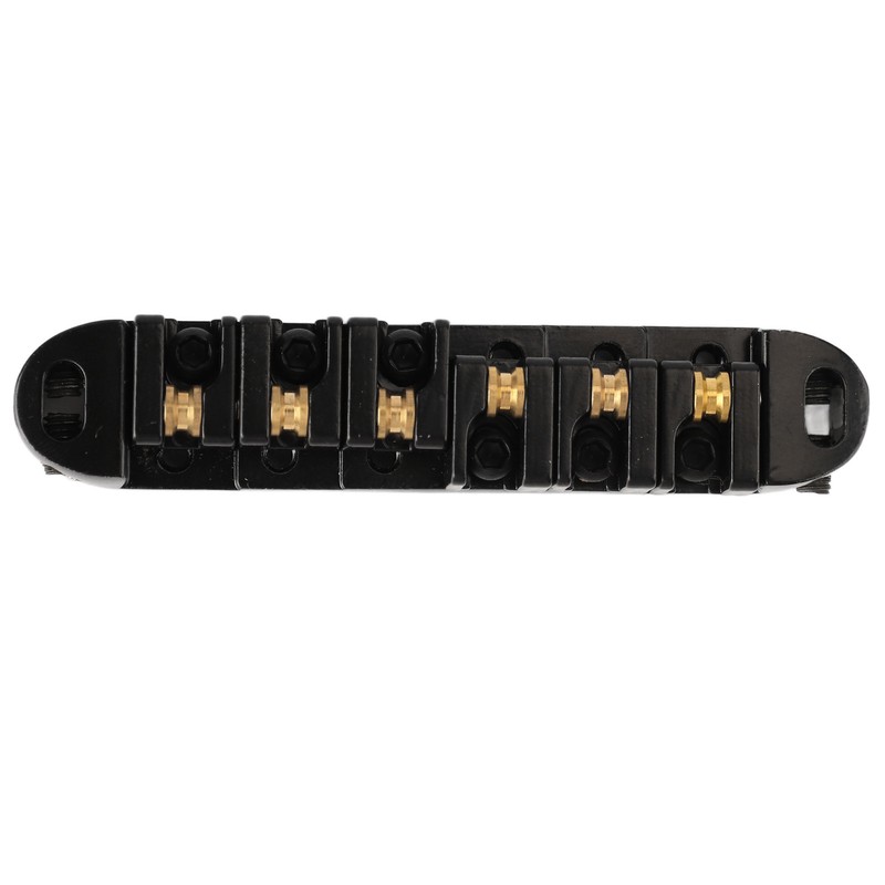 Guitar Roller Saddle Bridge Aluminium Alloy Black Tune Tailpiece Bridge
