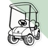 Medium 100mm 'Golf Cart' Transparent/Clear Sticker Decal for Windows/Cars/Walls (DC00125525)