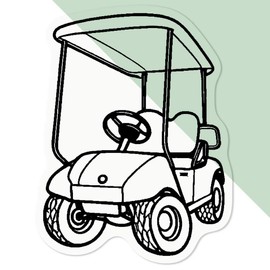 Medium 100mm 'Golf Cart' Transparent/Clear Sticker Decal for Windows/Cars/Walls (DC00125525)