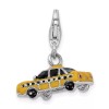 Unbranded Sterling Silver Enameled Taxi Cab w/ Lobster Clasp Charm