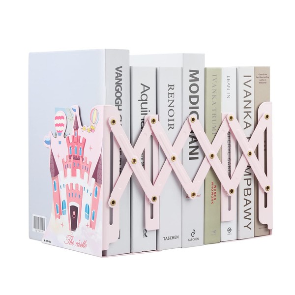 MSDADA Adjustable Book Ends, Metal Bookends for Heavy Books, Expandable