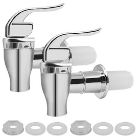 XYQMLY 2 Pcs Spigot for Beverage Dispenser, Push Style Spigot for Drink Dispenser,Plastic Water Jug Spigot, Replacement Dispenser Spigot for Beverage (Silver)
