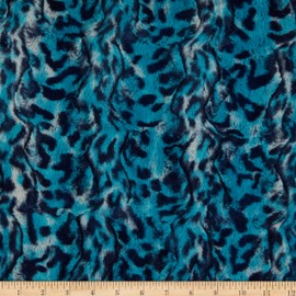 Shannon Minky Luxe Cuddle Bobcat Navy/Mallard, Fabric by The Yard