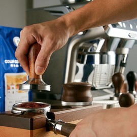 Mahogany Stainless Steel Coffee Tamper with 304 Flat Base Wooden Handle for Coffee Espresso Accessories (51mm)