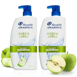 Head & Shoulders - Champú y acondicionador 2 en 1, tratamiento anti caspa y cuidado del cuero cabelludo, manzana verde, 32.1 oz (0.95 l), paquete dobl