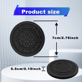Pleoos 4PCS Car Coasters for Cup Holder, 2.75 Inch Universal Auto Waterproof Coasters Silicon Insulation Cup Mats for Most Vehicles, Universal Interior Decor Car Accessories (Black)