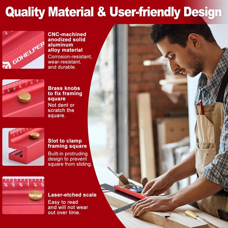8 Inch Removable Carpenter Framing Square Fence with Edge Marking