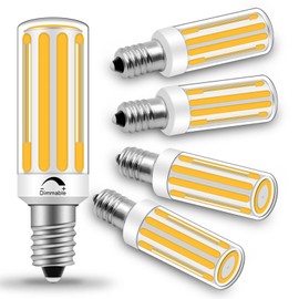 ZHENMING E12 LED Bulb Dimmable Replacement 75 Watt Light Bulbs, Warm White 3000K 120V 7.5W 800LM E12 LED Candelabra Bulbs C7 T3/T4 Light Bulbs for Ceiling Fan, Chandelier Lighting,5 Packs