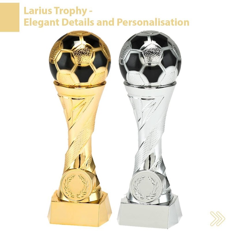 Larius Football Cup Award Trophy in Gold and Silver (without