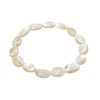 LTC Designs Flat Oval-shaped Beige Shell Stretch Bracelet, 7"