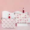HZMLYDJ 4PCS Pink Bow Makeup Bag, Coquette Preppy Cosmetic Bags