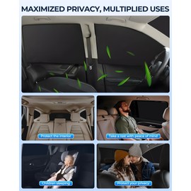 for Ford Bronco Sport 2021-2025 Car Window Shades, 8pcs Privacy Sun Shade Set for Front Windshield Side and Rear Windows, Full Window Covers Keeps Vehicle Cool for Camping Napping