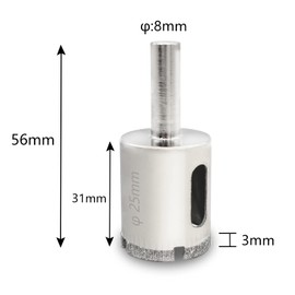 Jamiikury 1" / 25mm Diamond Hole Saw Drill Bits, Glass Hole Saw Tile Hole Saw Suitable for Ceramic Glass Tile Porcelain Marble - Pack of 2