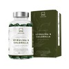 Organic Spirulina Powder and Chlorella Algae Capsules - [1800 mg]