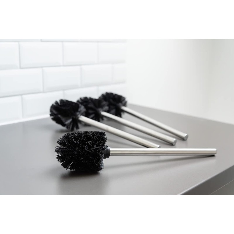 WENKO Set of 4 Toilet Brushes with Stainless Steel Handles