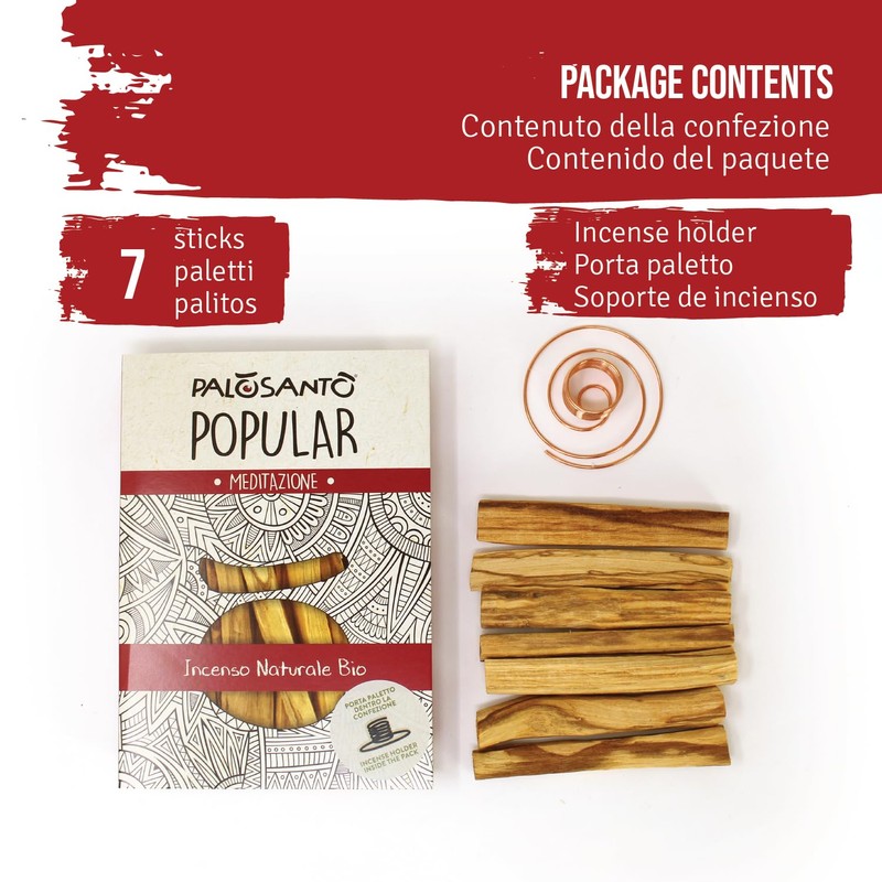 PALOSANTO - 7 Popular Sticks + Spiral Stick Holder -