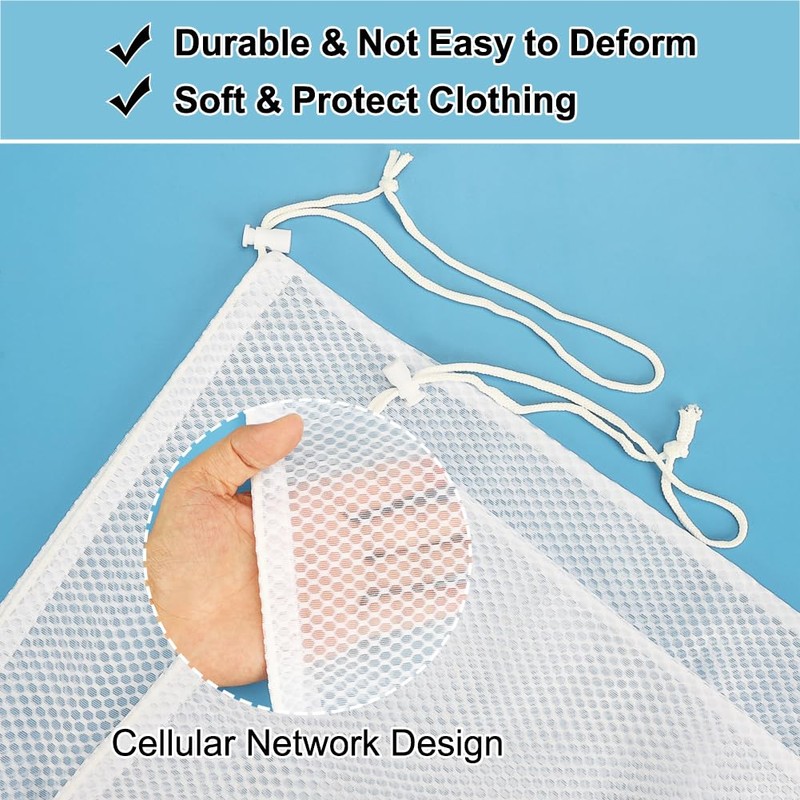 Vivifying Large Washing Net Bags, Set of 2 Durable Cellular