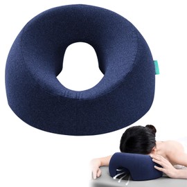 xiaomubiao Face Down Pillows for Massage Table, Massage Headrest for Bed, Face Pillow for Stomach Sleeping, BBL Pillow After Surgery Post Eye Surgery & Vitrectomy Recovery, Removable Cover Navy Blue