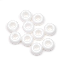 Darice 06121-402 Opaque White Pony Beads – Great Craft Projects for All Ages – Bead Jewelry, Ornaments, Key Chains, Hair Beading – Round Plastic Bead With Center Hole, 9mm Diameter, 720 Beads Per Bag
