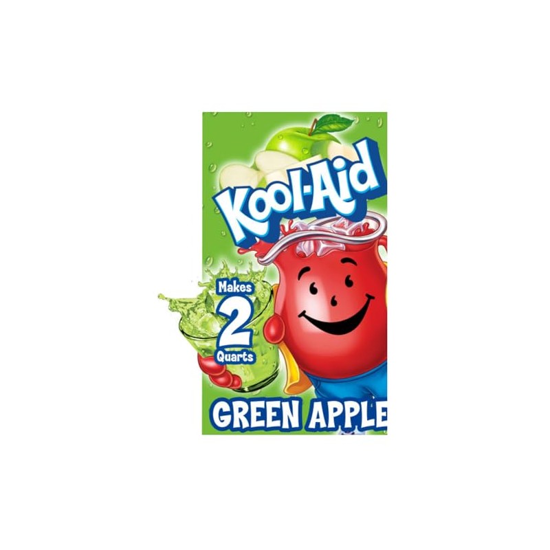 Green Apple Kool Aid Powdered Drink Mix (Pack of 48)