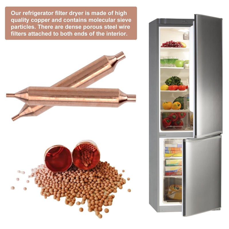 APOMOONS 5pcs Copper Fridge Filter Dryer Fridge Filter Cooling Accessories