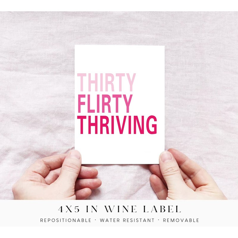 30th Birthday Wine Bottle Label,Funny Cute Wine Label Gift Ideas