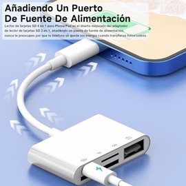 Autbye Lector de Tarjetas SD TF 4 en 1, Adaptador para lPhone/Pad/Cámara | Adaptador de Velocidad Rápida con Función de Compartir En Tiempo Real y Ges