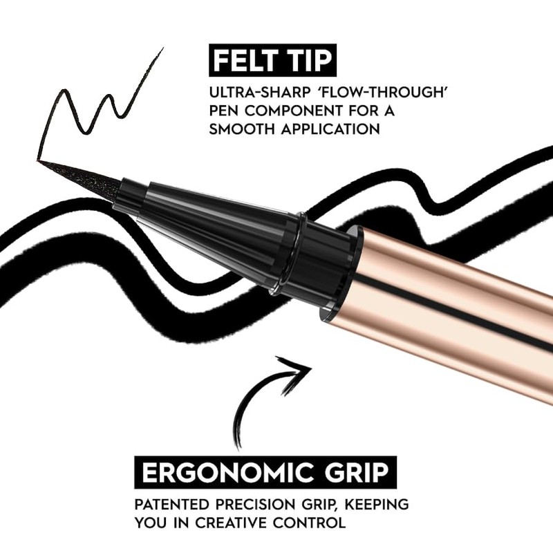 PHOFAY Vegan Eyeliner Liquid - Super Fast-Drying, Ultra-Waterproof & Smudge-Proof,