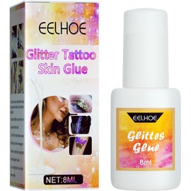 Pegamento para la Piel con Purpurina de 8ML para Fiesta de Disfraces, Pegatina Facial, Material Acetato Vinilo Al Agua