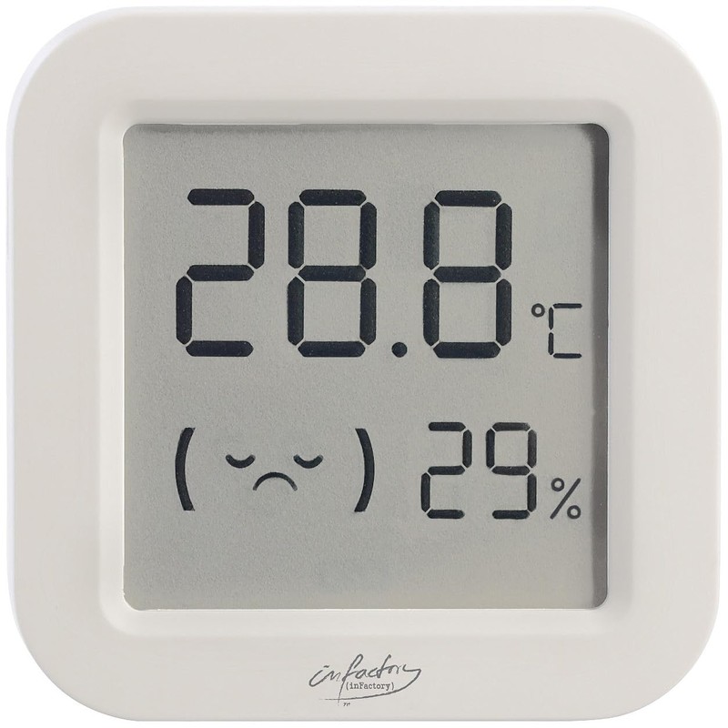 infactory Luftfeuchtigkeitsmesser: 6er-Set Mini-Thermo-/Hygrometer, Komfort-Anzeige, LCD, Bluetooth, App (Innenraum Thermometer,