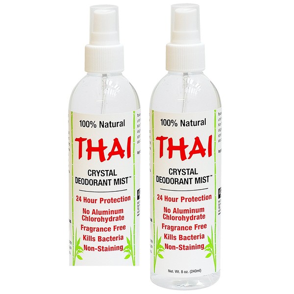 Thai Deodorant Stone Crystal Mist Natural Deodorant Spray 8 oz. Bundle, Pack of 8