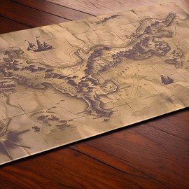 Pirate Gold Poker Mat (Ancient Map)