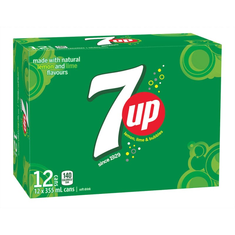 PepsiCo 7UP Soft Drink, 355 mL/12 fl. oz., Cans, 12