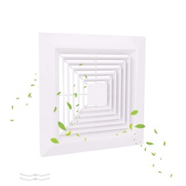 White (1 Piece 12" x12"Inch） Bathroom Exhaust Fan Cover with Spring, Square Ceiling or Wall Mounted Exhaust Fan, Ceiling Fan, Grille, Air Diffuser, Diverter Ventilation Hood, Replacement Accessories