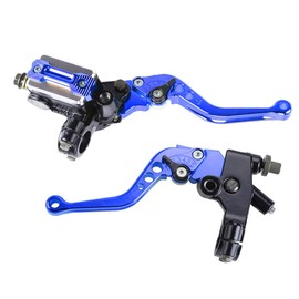 Vatkan Universal Motorcycle Brake Lever 7/8" 22mm Hydraulic Brake ＆ Clutch Master Cylinder Reservoir Lever Left ＆ Right Modification Brake Clutch Lever for Harley Honda Kawasaki Suzuki Yamaha（Blue）