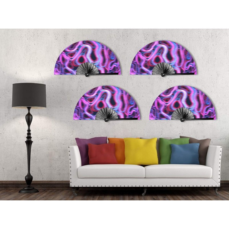 OMyTea Large Rave Clack Folding Hand Fan for Men/Women -