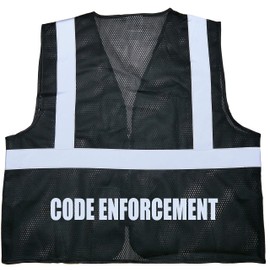 Code Enforcement safety vest with REFLECTIVE design, High Visibility vest (US, Alpha, XX-Large, 3X-Large, Regular, Regular, Black)