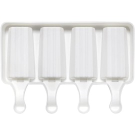 1 Pack Cute Stripe Shape Popsicle Molds Silicone Ice Pop Molds 4 Cavities Popsicle Molds for Kids Adults Ice Cream Mold Cakesicles Mould DIY Popsicle Maker Homemade Popsicle Silicone Molds N