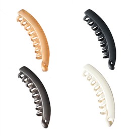 4Stück Banana Clip,Haar Spange Hair Bananen Haarspange,Damen Banane Haare Haarklammer,Bananenspange Claw Volume Haarspangen Clips,Women Große Bunt Haarreifenl Mit für Haarnadel Haarreif Haarklammern