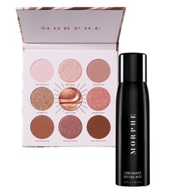 Morphe Exclusive Morphe Rich and Foiled Eyeshadow Palette with Continuous Setting Mist Bundle - Combined Variations: Rose to Fame + Mist