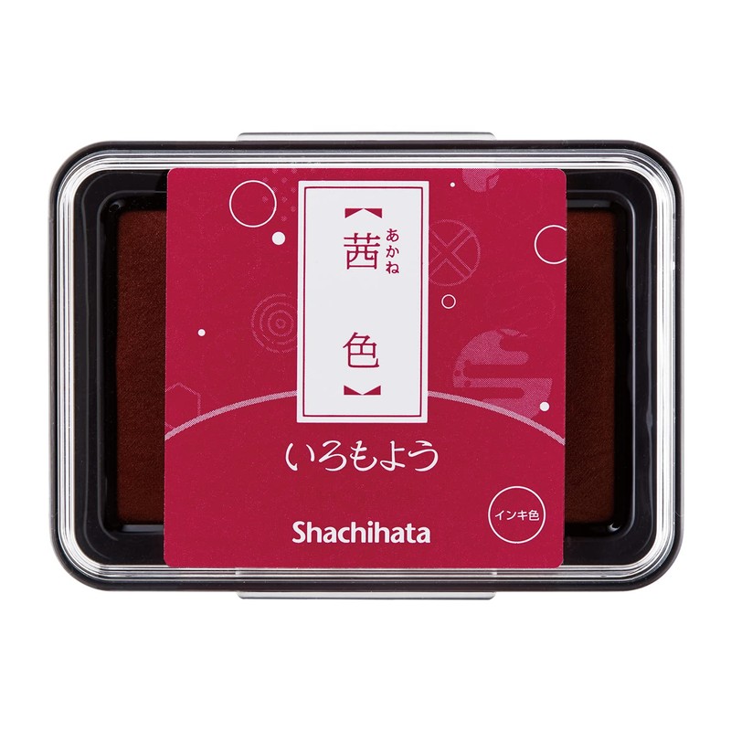 Shachihata HAC-1-DR Iromoyo Ink Pad, Akane-Iro (Dark Red)