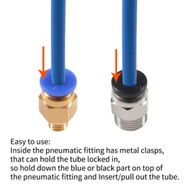 AIDOMAK 2 Pcs PC4-M6 Pneumatic Fitting and 2 Pcs PC4-M10 Pneumatic Fitting for Creality Ender 3, Ender 3 Pro, Ender 3 V2, Ender 5, Ender 5 Pro, CR-10, CR-10S, and Other Bowden Extruder 3D Printer