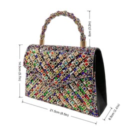Zaciea Sparkly Clutch Purses for Women Fomal, Evening Bags Handbags with Rhinestone for Wedding and Party (multicoloured)