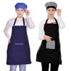 Switchon Blue and Black Waterproof Kitchen Apron with Cap- Set
