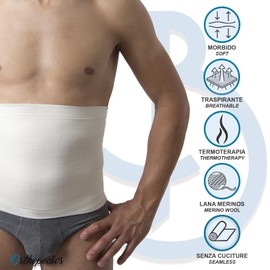 Beman® - Hypoallergenic Unisex Thermal Bandage for Men and Women, Warm Merino Wool - Inner Cotton on the Skin H.27 - Art.556, White