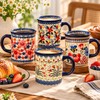 Bohemian Floral Ceramic Coffee Mug for Coffee & Tea –