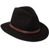 Scala Classico Men's Crushable Felt Safari With Leather Hat,Black,XL