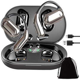 Auriculares Bluetooth 5.4 de Oído Abierto HIFI,inalámbricos Deportivos Sobre Auriculares,Manos Libres Bluetooth con Micrófono con Funda de Carga LED de 500mAh,Diseño impermeable para Correr,Fitness