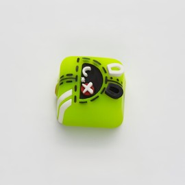 ULTRAEUIQP Artisan Keycaps Translucent Cute Adorable Resin Handmade Keycaps 1U for Escape MX Switches Mechanical Keyboard (BBZ-Green, Cheery Profile, Translucent)